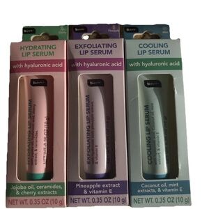 b-pure Hydrating, Exfoliating & Cooling Lip Serums - Pink, Purple, Mint